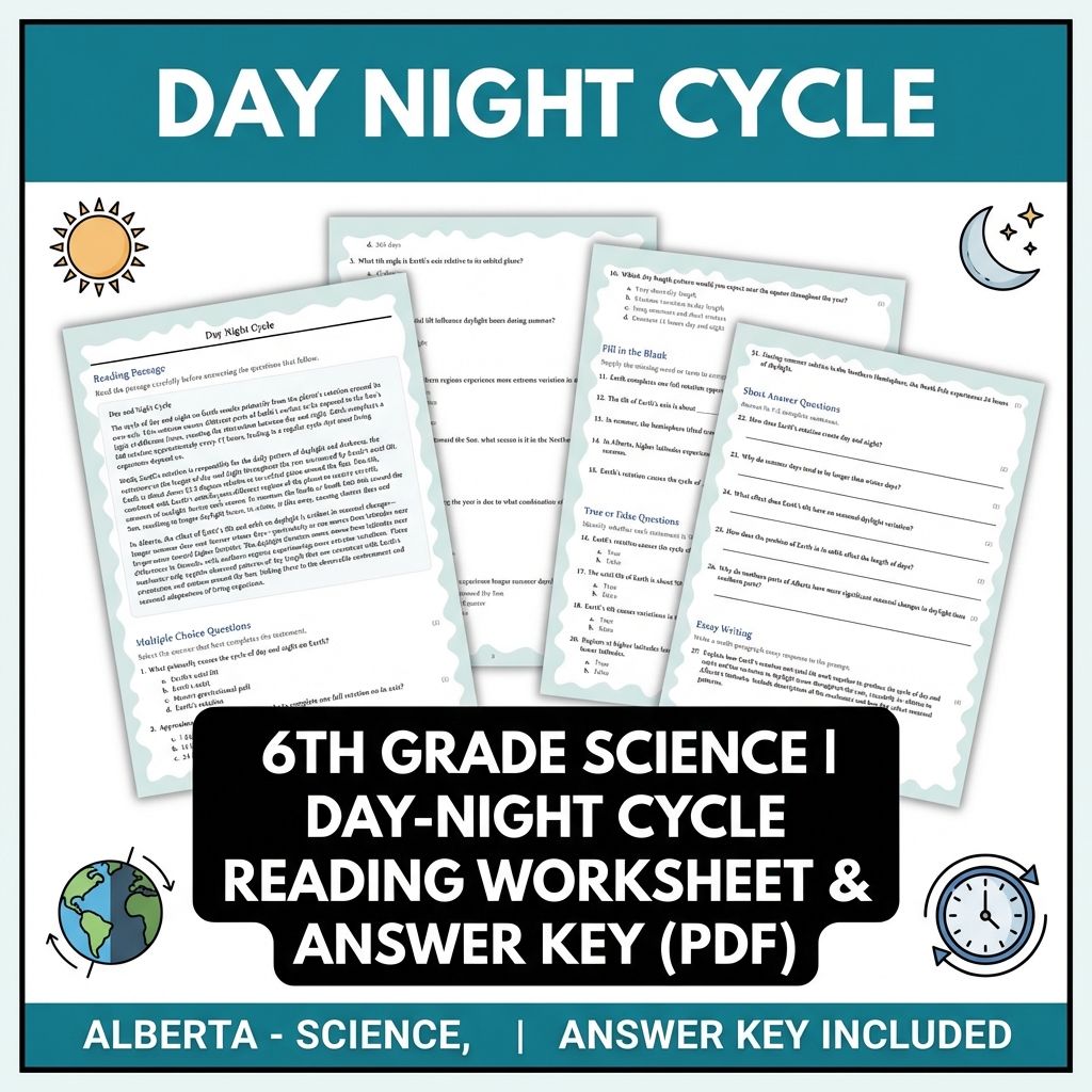 Grade 6 Science | Celestial Motion & Sky Observation Worksheets Bundle — included worksheet 3