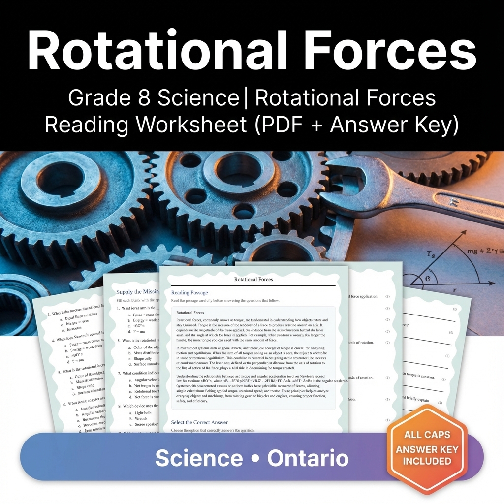Grade 8 Science Worksheets Bundle | Biology, Physics & Earth Science Resources — included worksheet 13