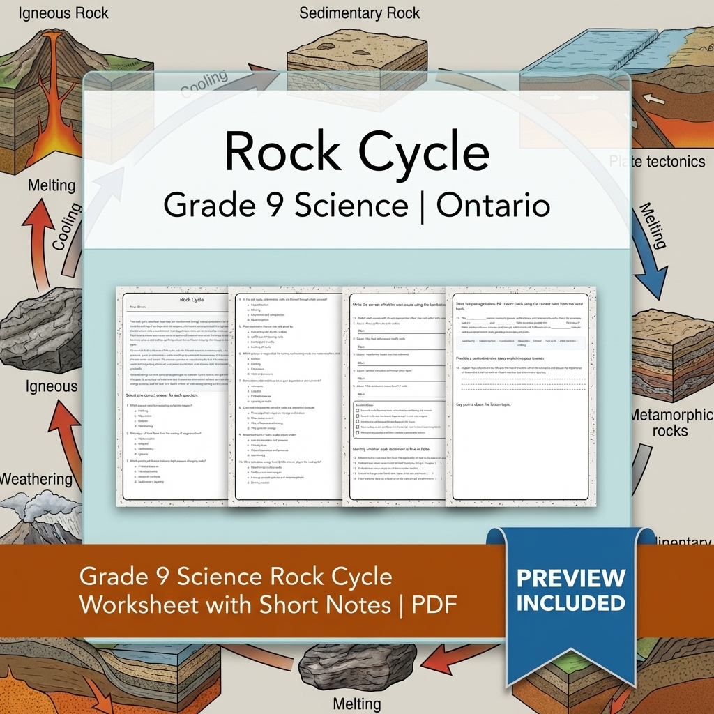 Grade 9 Science Lesson Group Bundle | Ontario Curriculum Worksheets — included worksheet 4