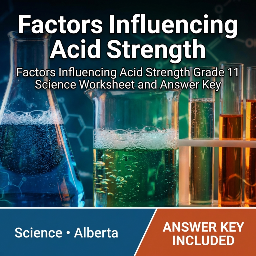 Factors Influencing Acid Strength Grade 11 Science Worksheet and Answer Key