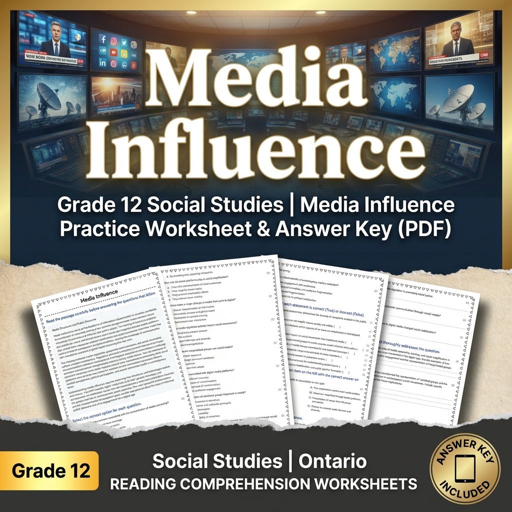 Grade 12 Social Studies | Media Influence Practice Worksheet & Answer Key (PDF)