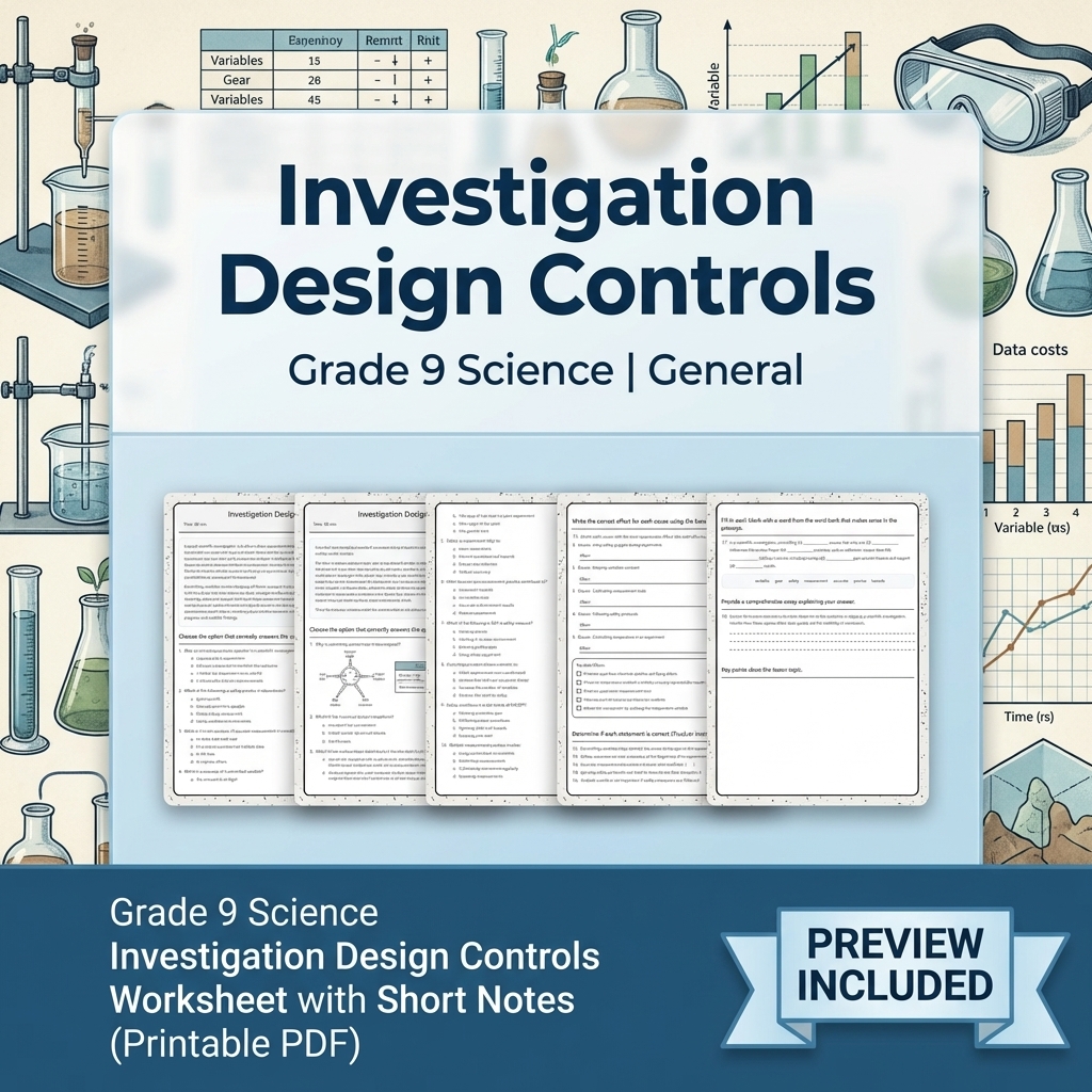 Grade 9 Science Data & Model Reasoning Full-Year Bundle: General Framework — included worksheet 6