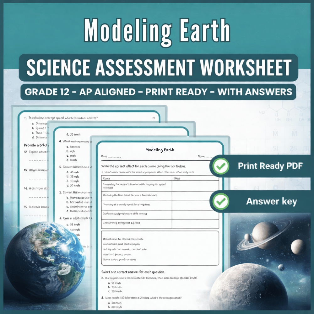 Grade 12 Science Modeling Earth Processes Worksheet (AP) (PDF)