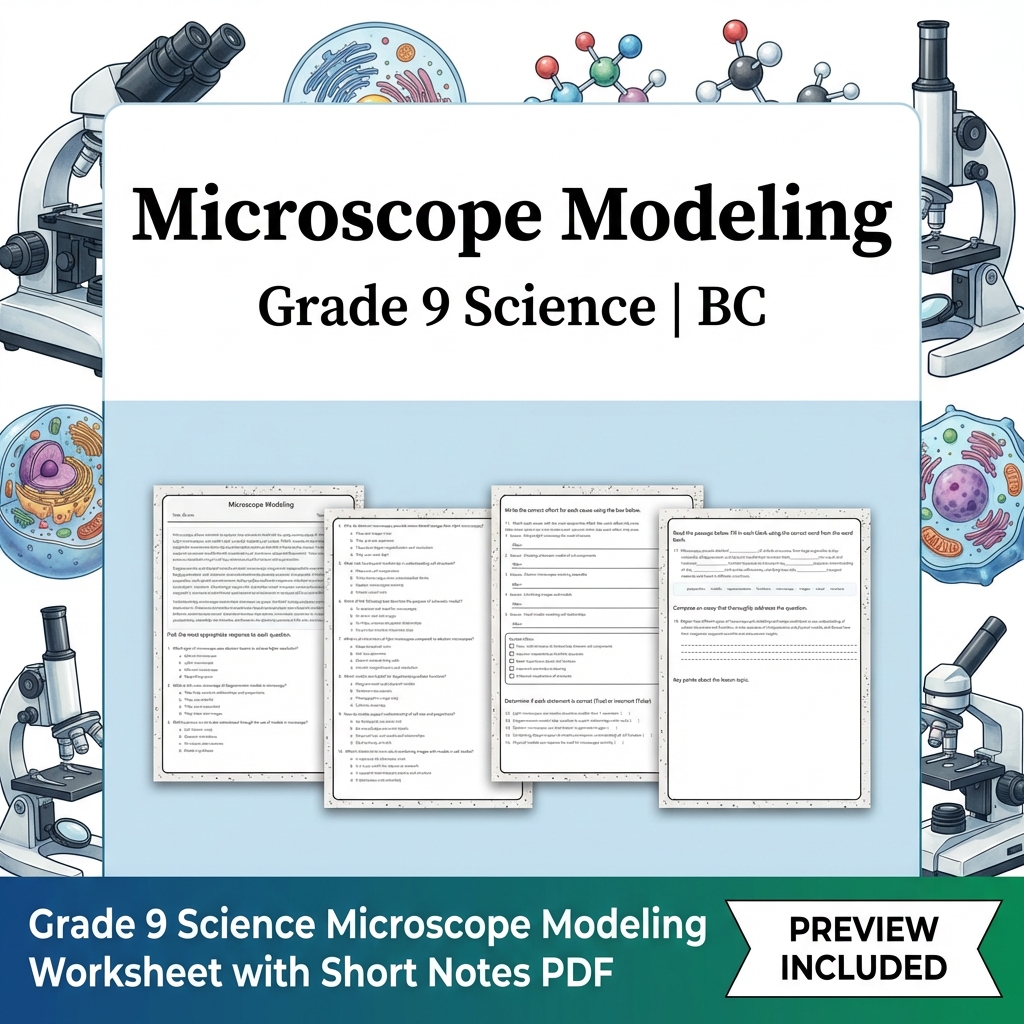 Grade 9 Science Full Year Bundle | BC Framework Students Practice — included worksheet 9