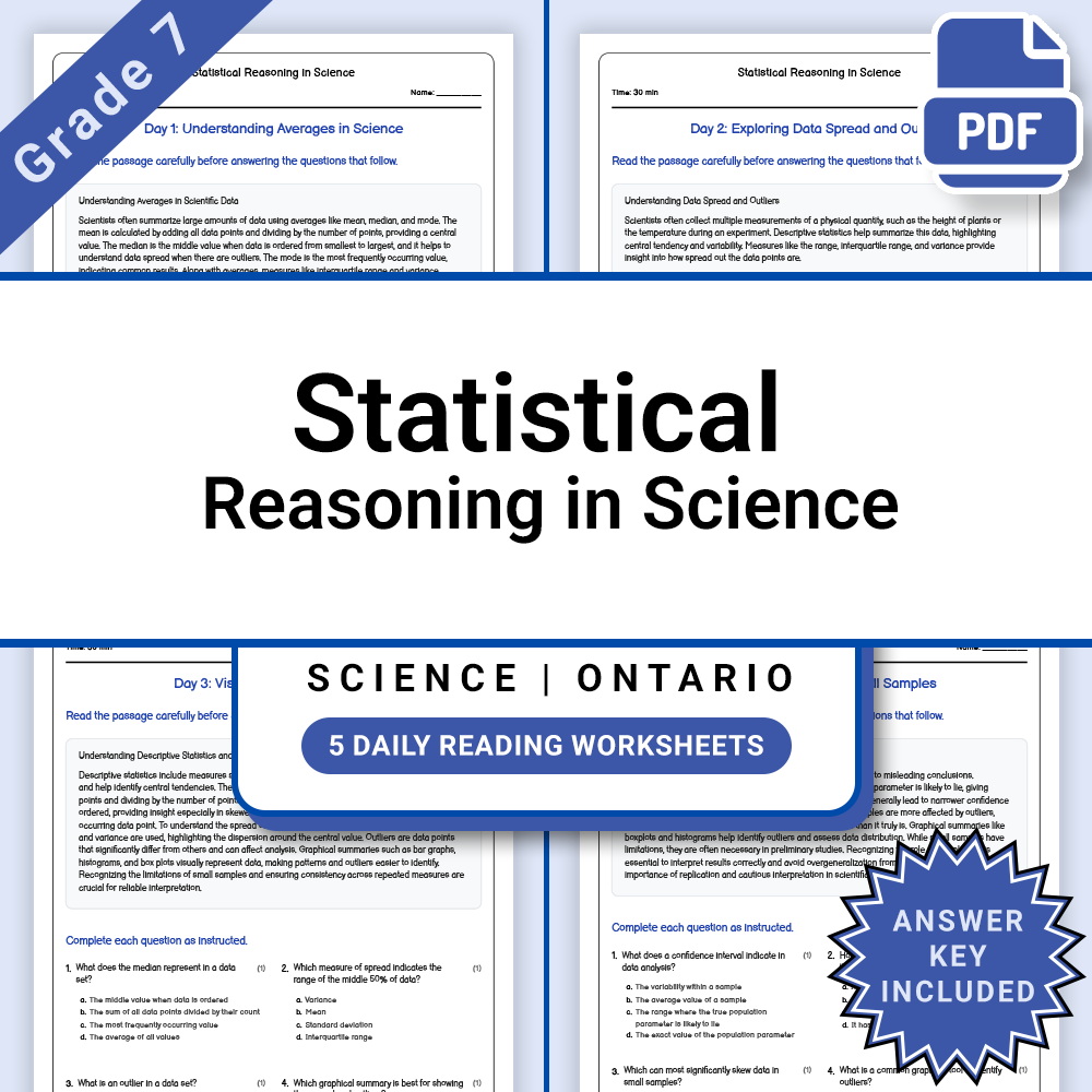 Grade 7 Science Lesson Bundle | Ontario Curriculum Reading Worksheets — included worksheet 4