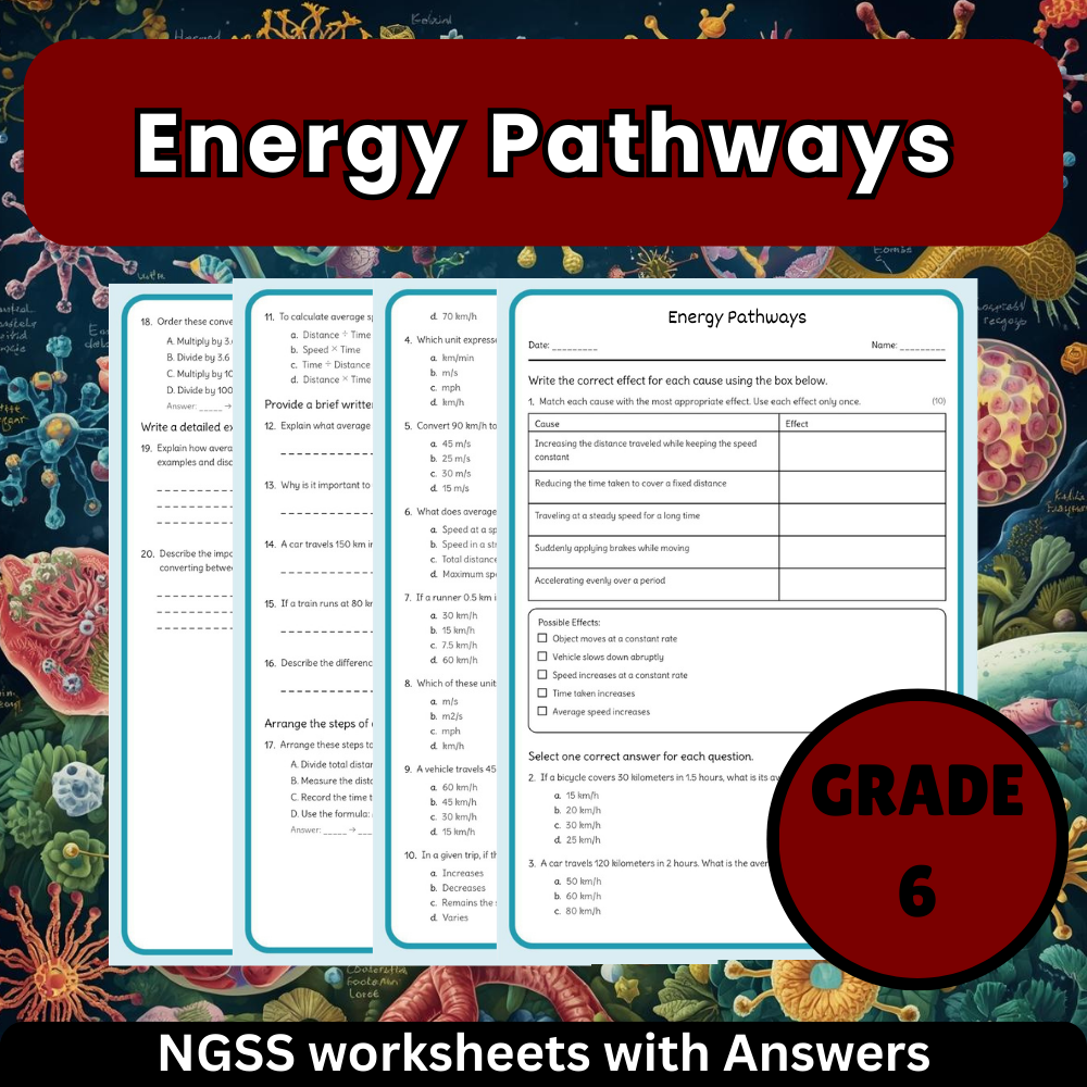 Grade 6 Science Worksheets Bundle- Resources for Earth, Space & Life - NGSS — included worksheet 10