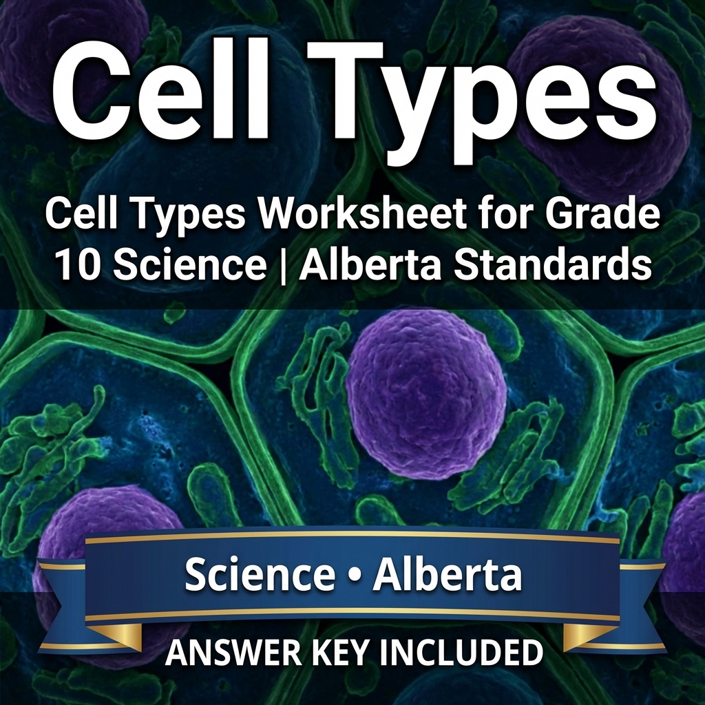 Cell Types Worksheet for Grade 10 Science | Alberta Standards