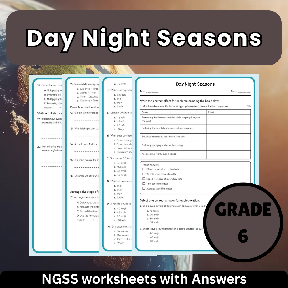Grade 6 Science Worksheets Bundle- Resources for Earth, Space & Life - NGSS — included worksheet 11
