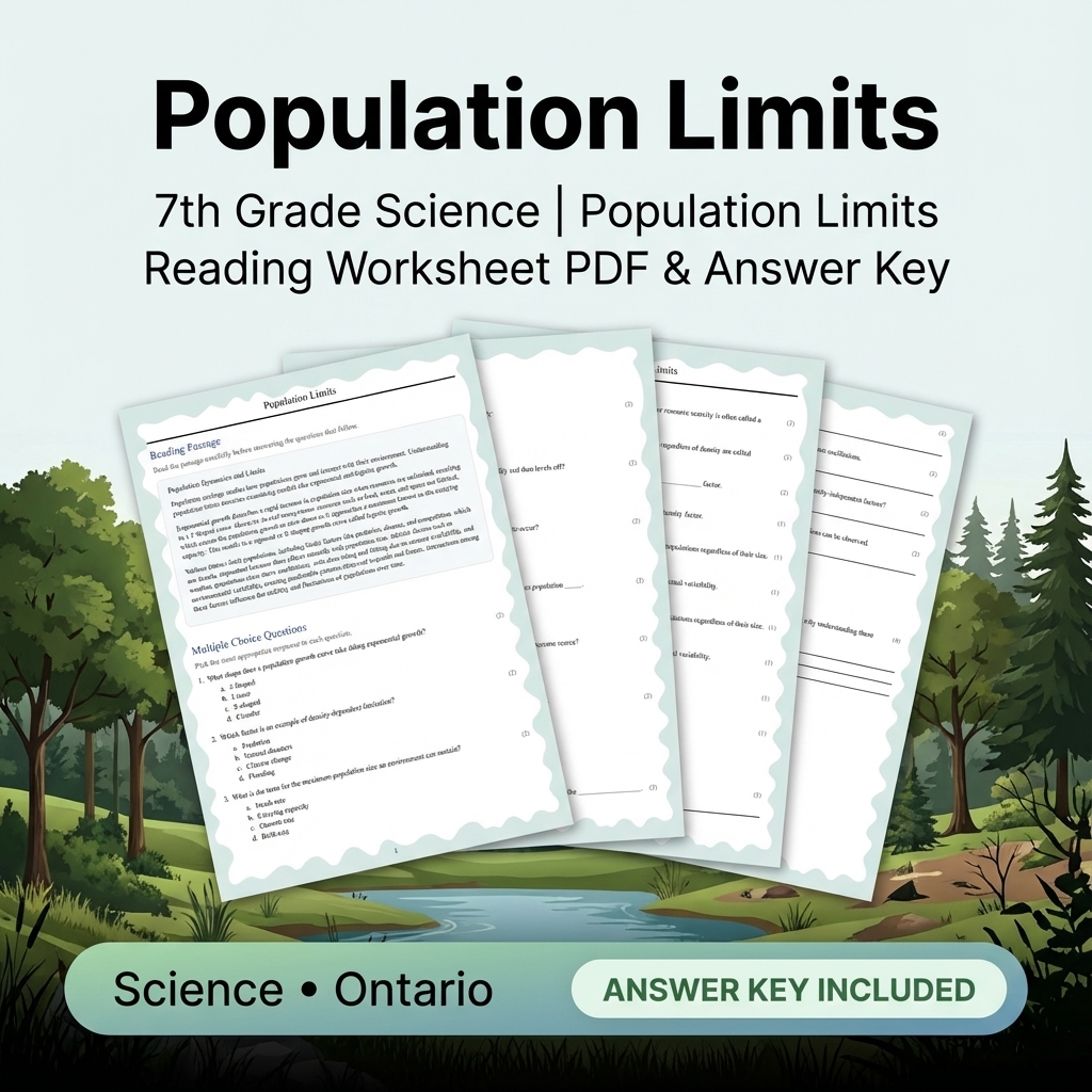Grade 7 Science | Ecosystems, Biodiversity & Environmental Stewardship — included worksheet 1