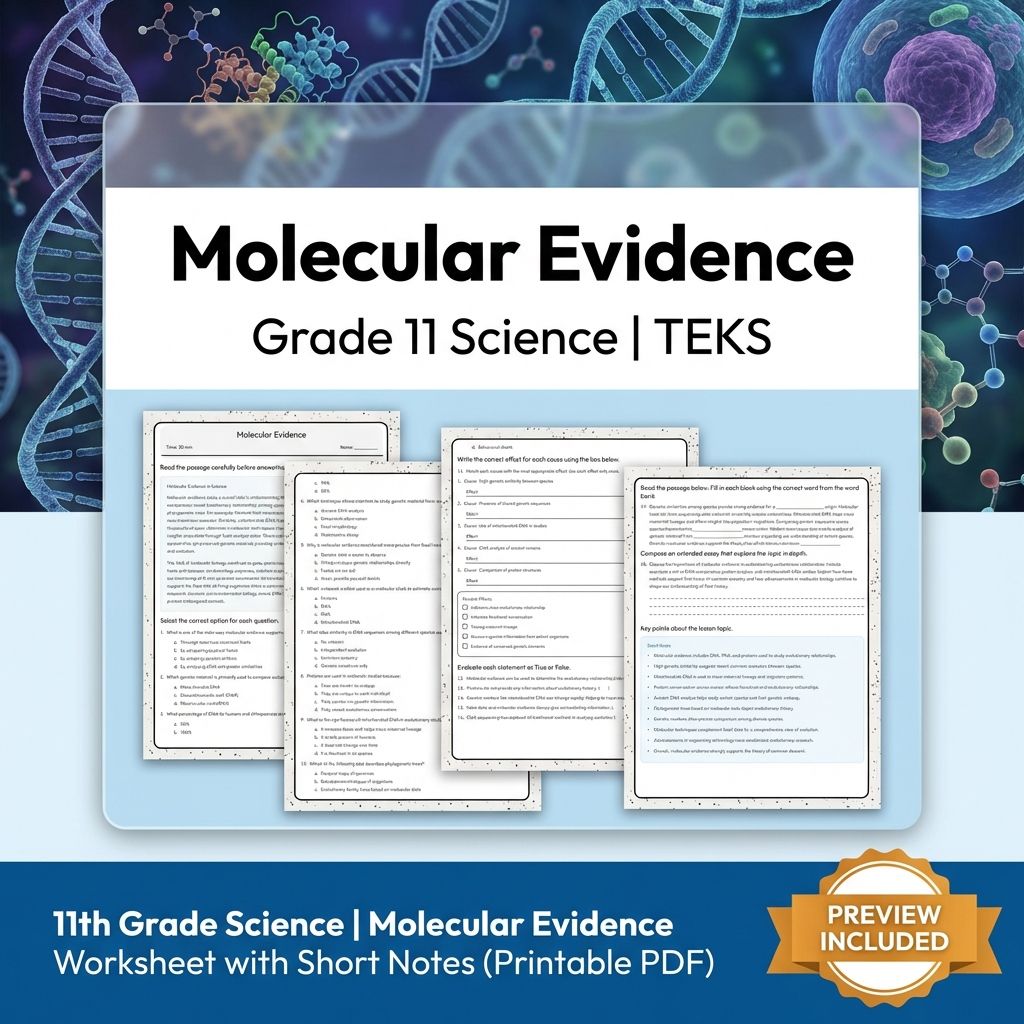 Grade 11 Science Worksheet Bundle | Genetics, Evolution & Human Body (PDF) — included worksheet 13