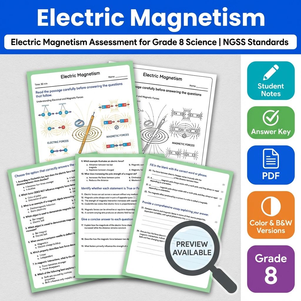Grade 8 Science Mini Bundle | Forces and Interactions NGSS-Aligned Unit — included worksheet 1