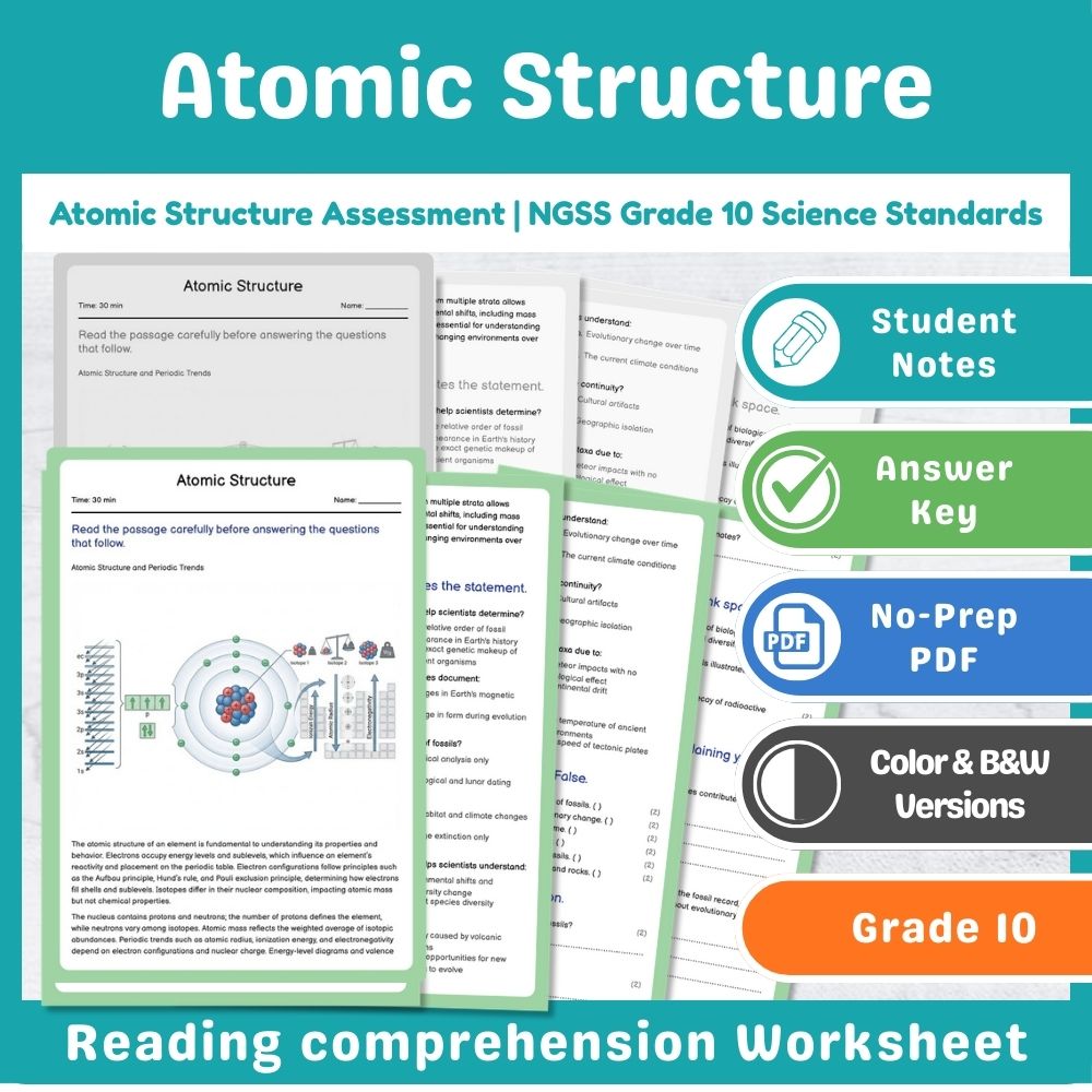Grade 10 Science | Reaction Rates NGSS Assessment - Topic-Focused Curriculum Bundle — included worksheet 5