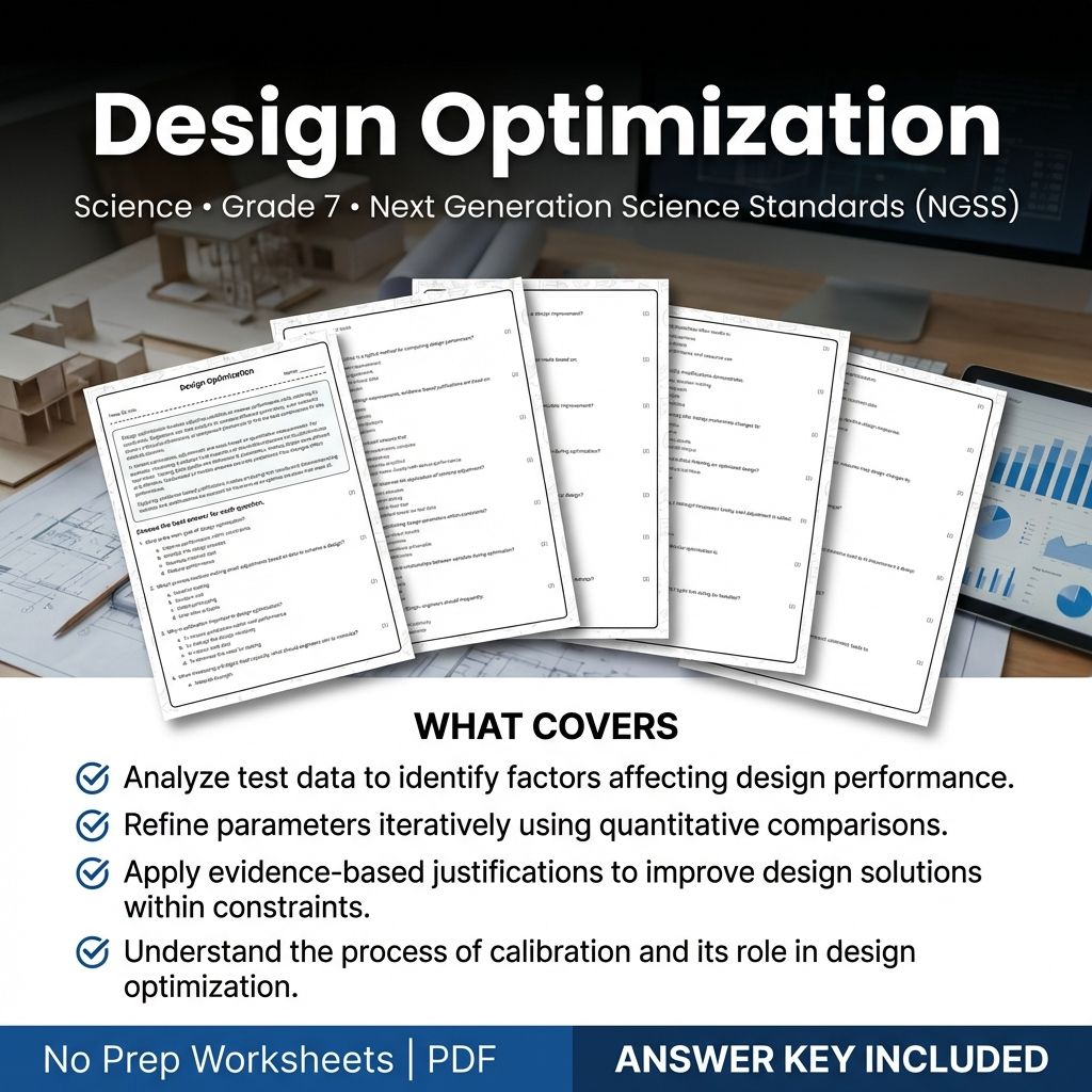 7th Grade Science | Design Optimization Worksheet & Answer Key (Printable PDF)