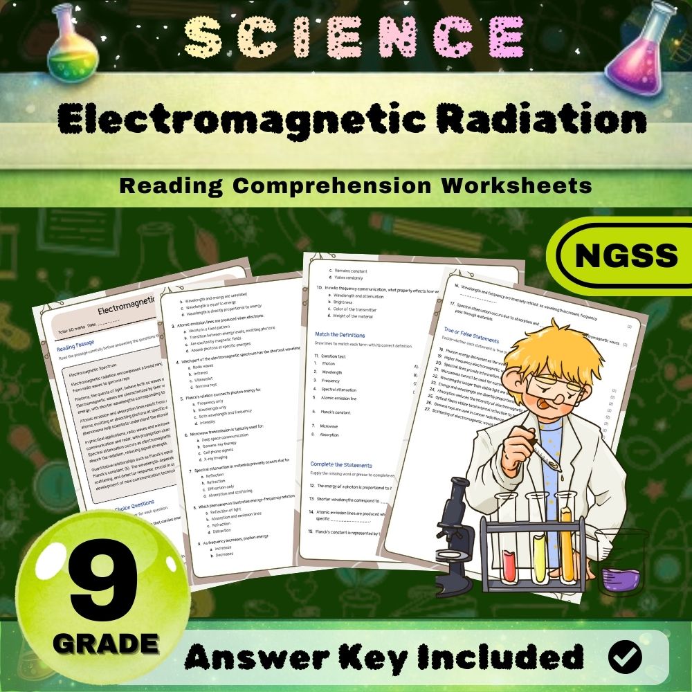 Grade 9 Science Bundle | NGSS Standards Worksheets for Comprehensive Instruction — included worksheet 10