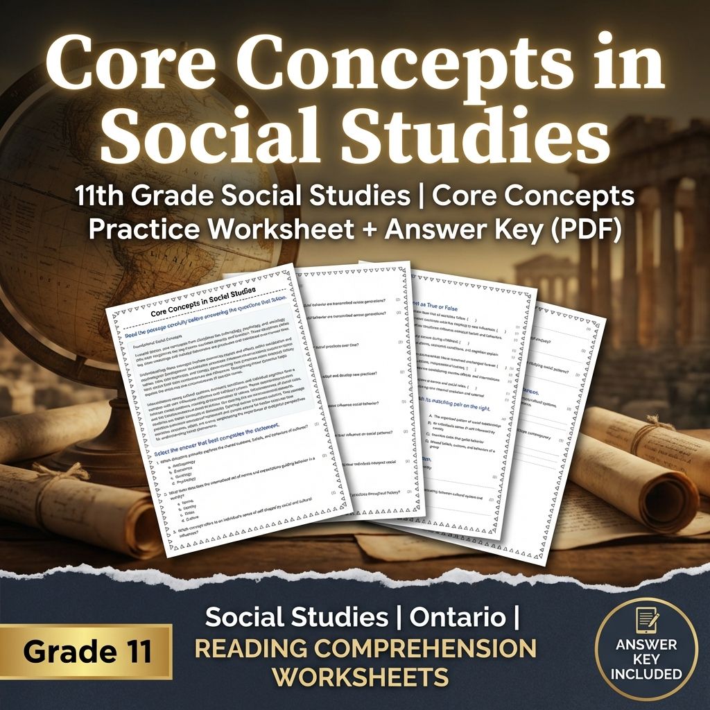 11th Grade Social Studies | Core Concepts Practice Worksheet + Answer Key (PDF)