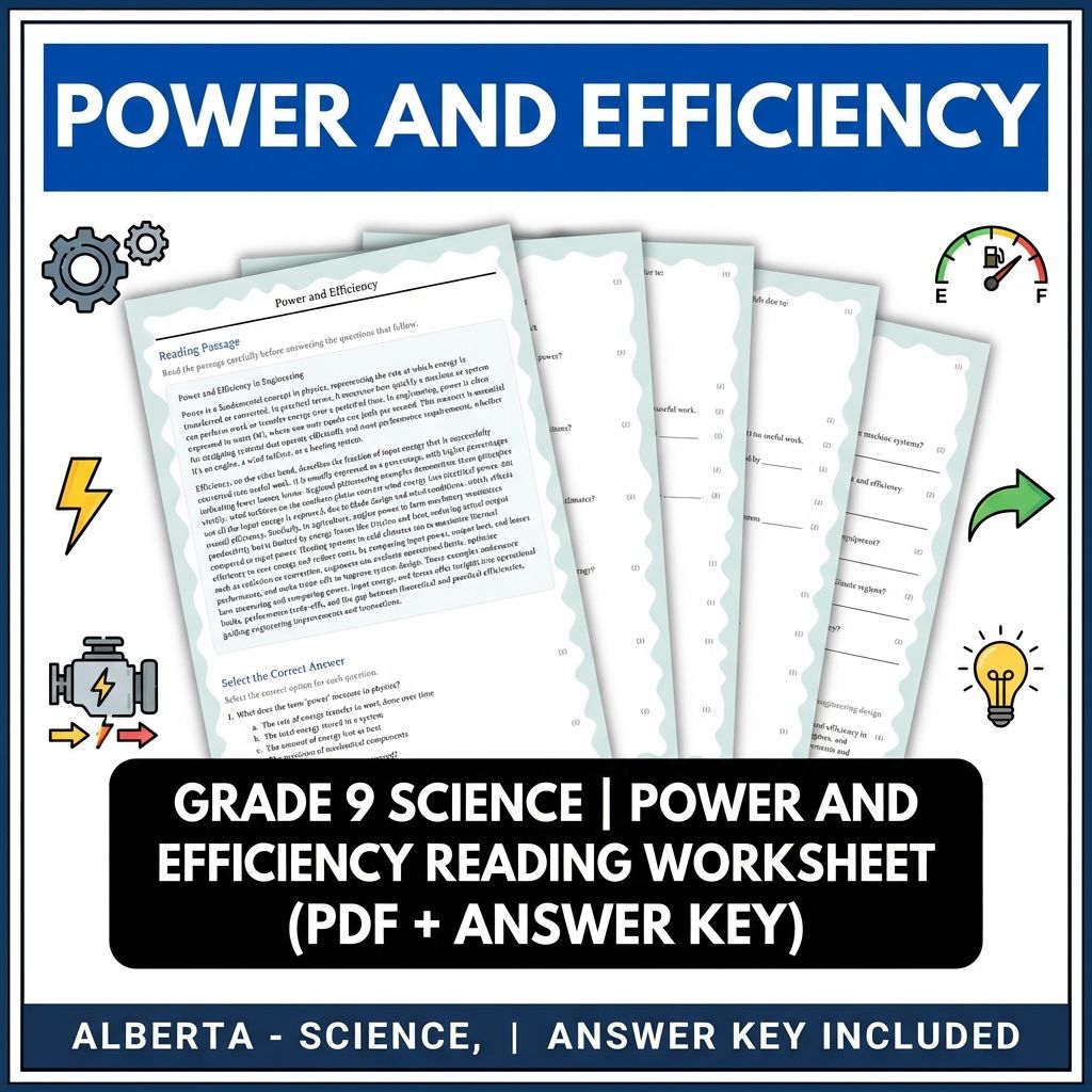 Grade 9 Science | Physics, Biology & Chemistry Mastery (Answer Key Included) — included worksheet 12