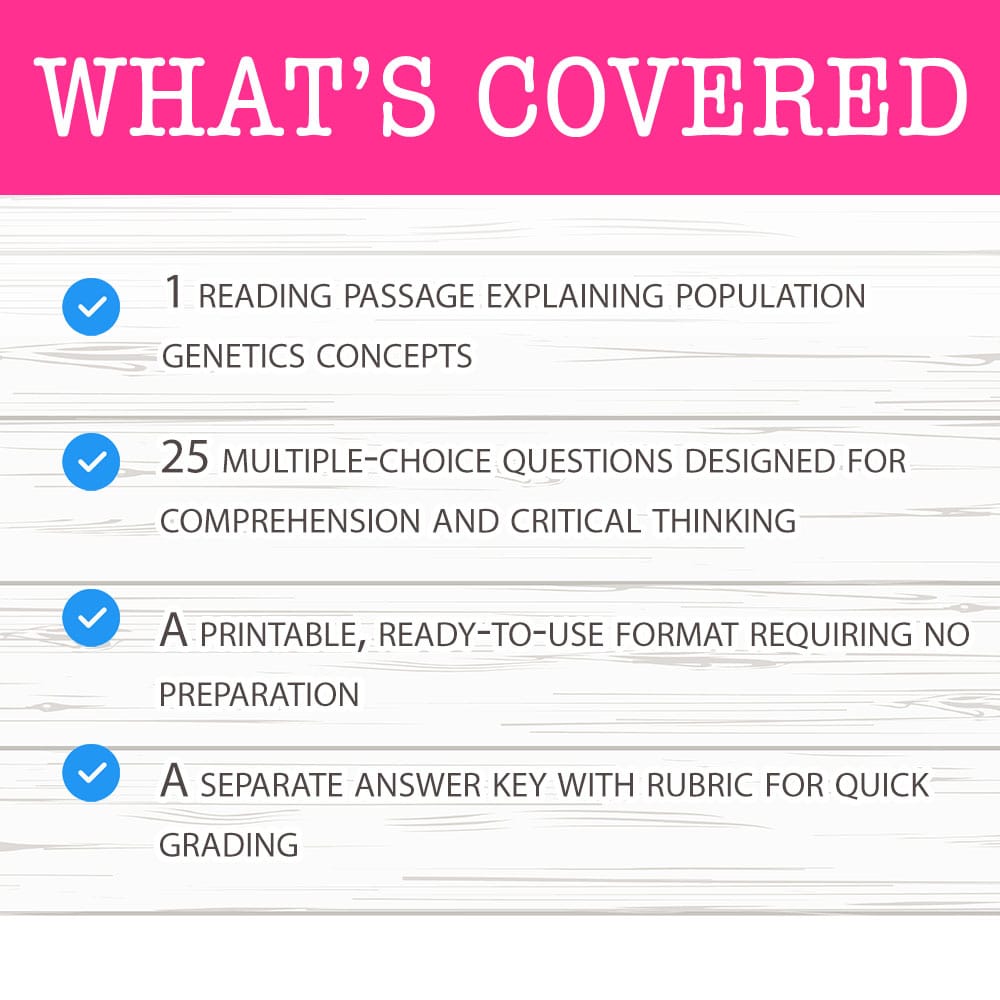 Grade 9 Science worksheet mcq paper worksheet — Grade 9 Science — Worksheet MCQ Paper for Mastering Population Genetics —…