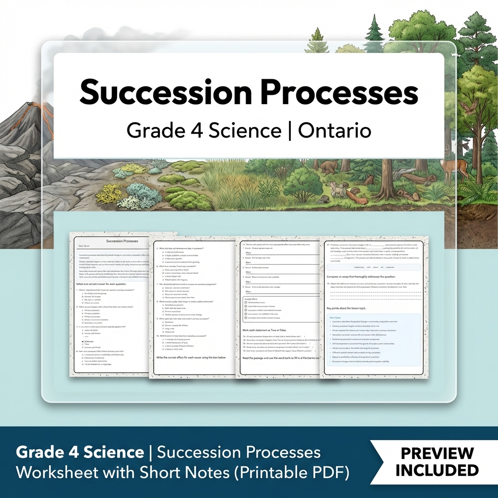 Grade 4 Science Lesson Group Bundle – Ontario Framework Units — included worksheet 2