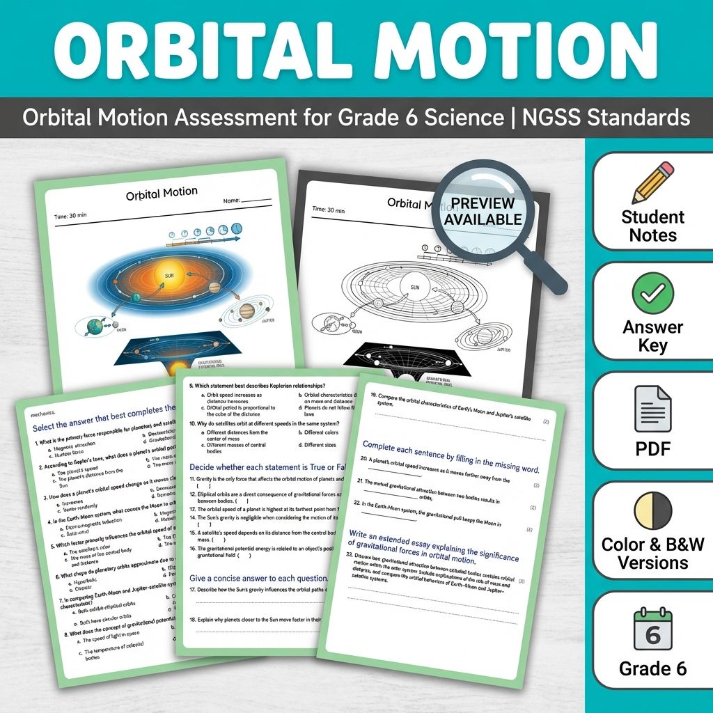 Grade 6 Science Full Year Bundle | NGSS Assessment Resources (Printable) — included worksheet 7