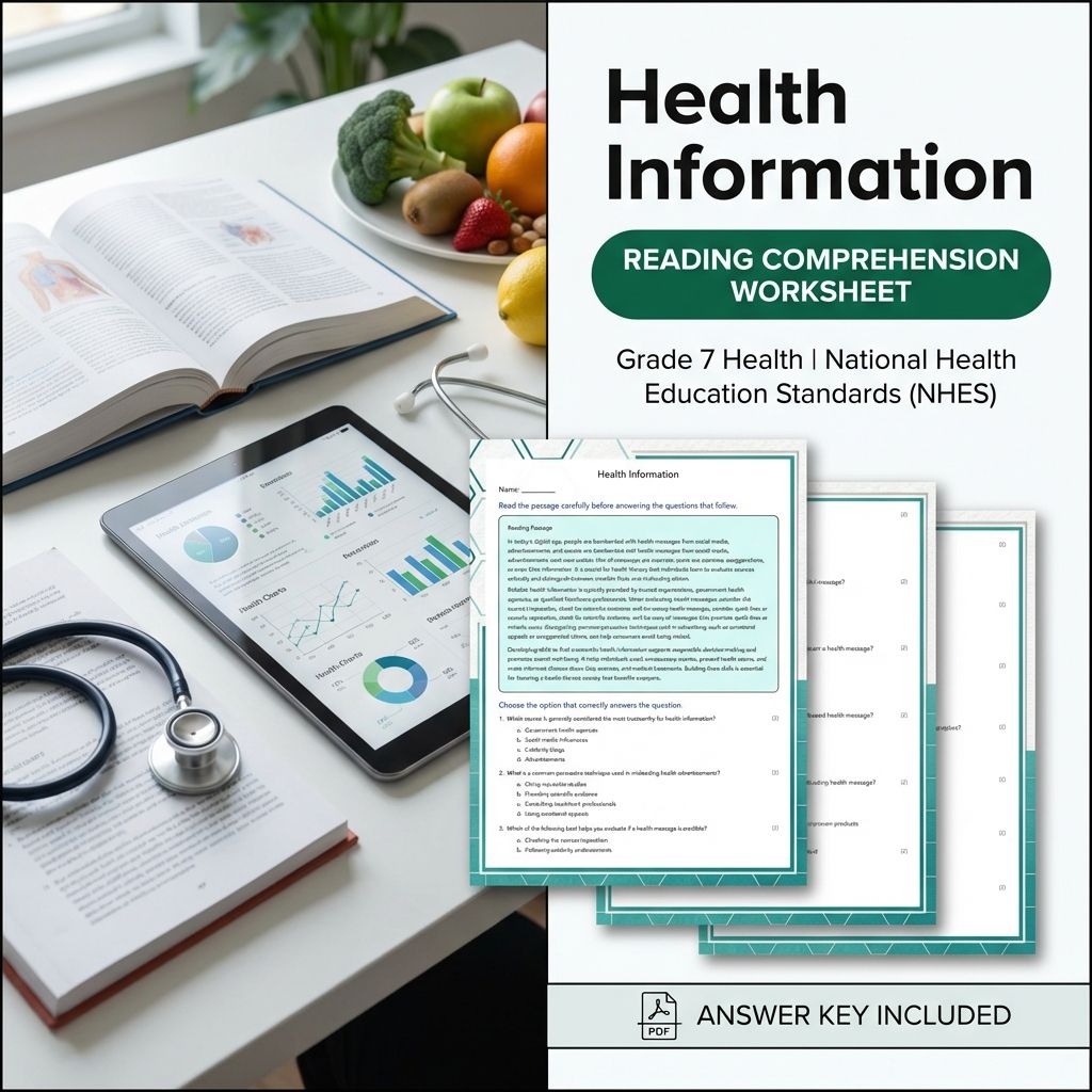 Grade 7 Health Curriculum Bundle | Body Systems, Digital Literacy & Wellness Worksheets — included worksheet 8