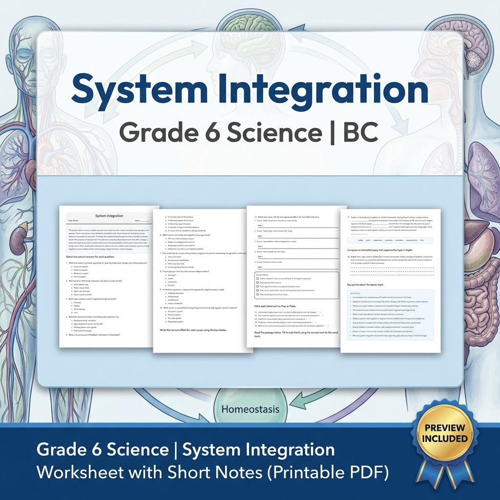 Grade 6 Science BC Ecosystems & Environmental Processes Worksheet Pack Full Year — included worksheet 9