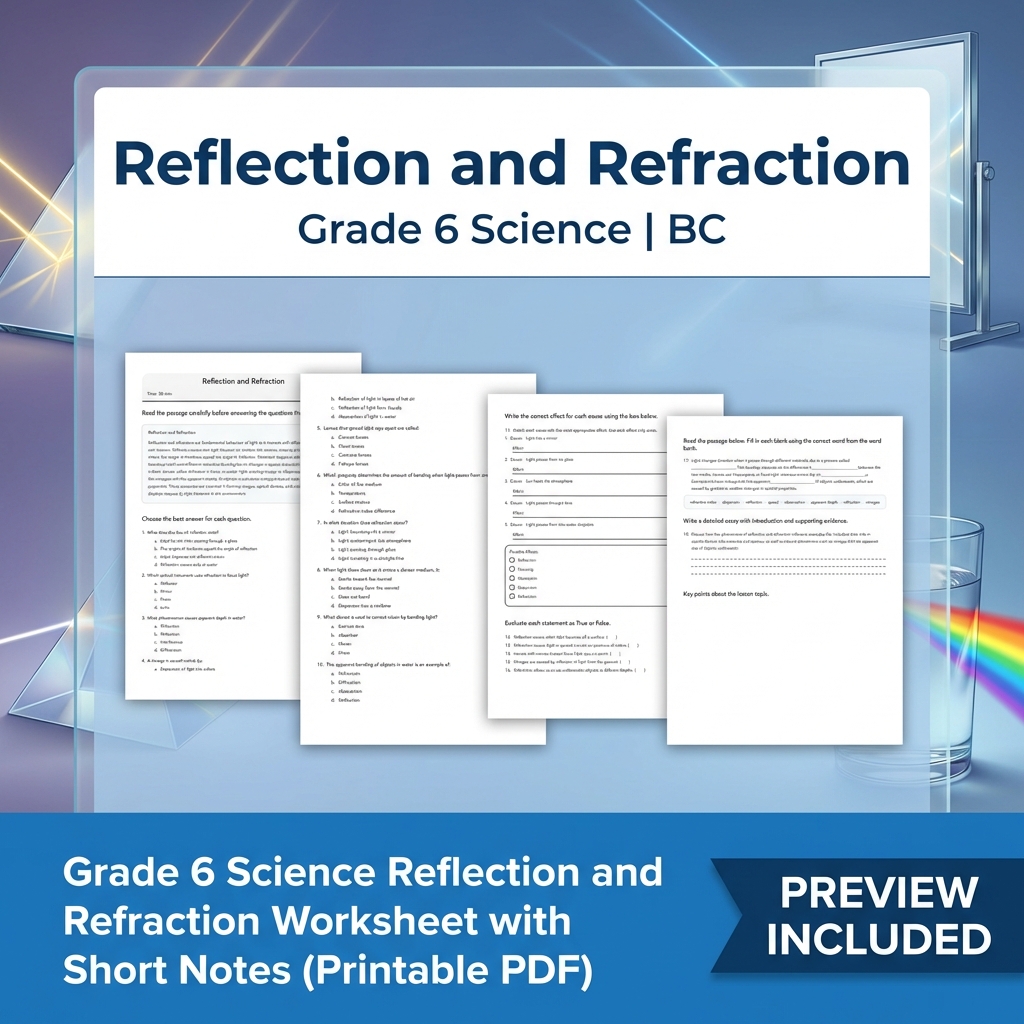 Grade 6 Science | Energy, Waves & Circuits UNIT Bundle (BC Frame work) — included worksheet 2