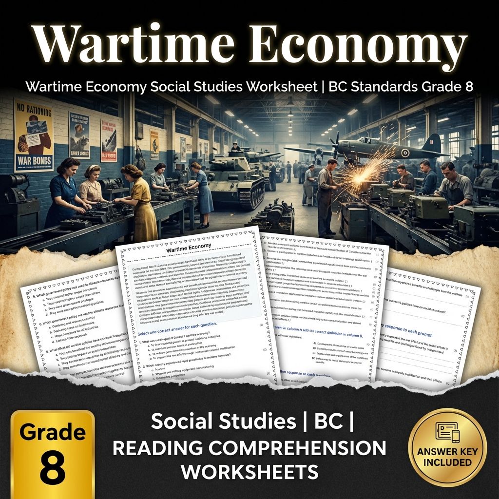 Grade 8 Social Studies | Wartime Pressures & Global Conflict Unit Bundle — included worksheet 3