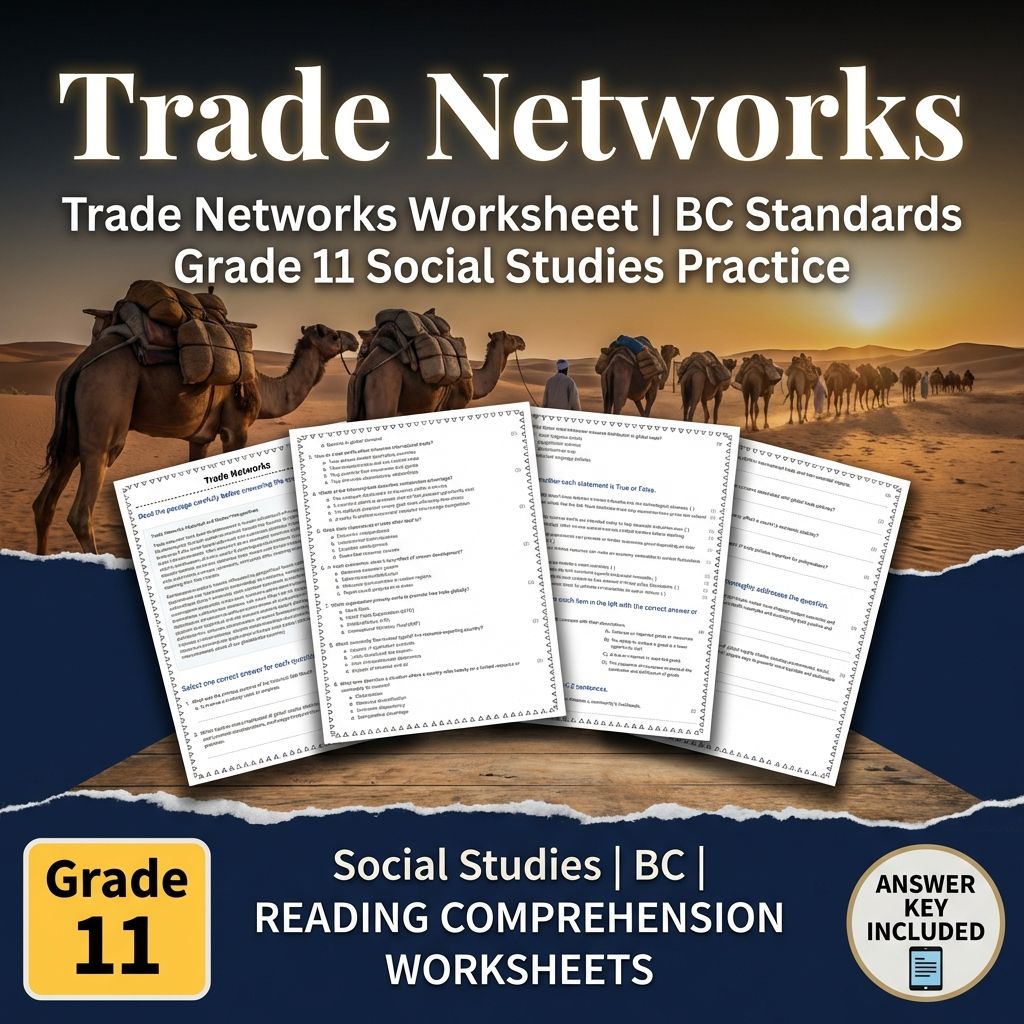 Trade Networks Worksheet | BC Standards Grade 11 Social Studies Practice