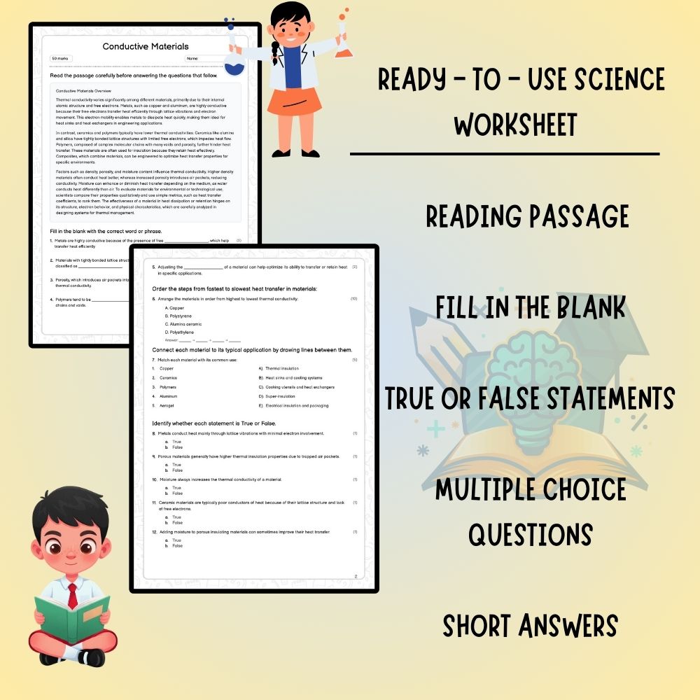 Grade 7 Science worksheet worksheet — Grade 7 Science – Conductive Materials Worksheet (PDF ) | Ontario Standards — page 2