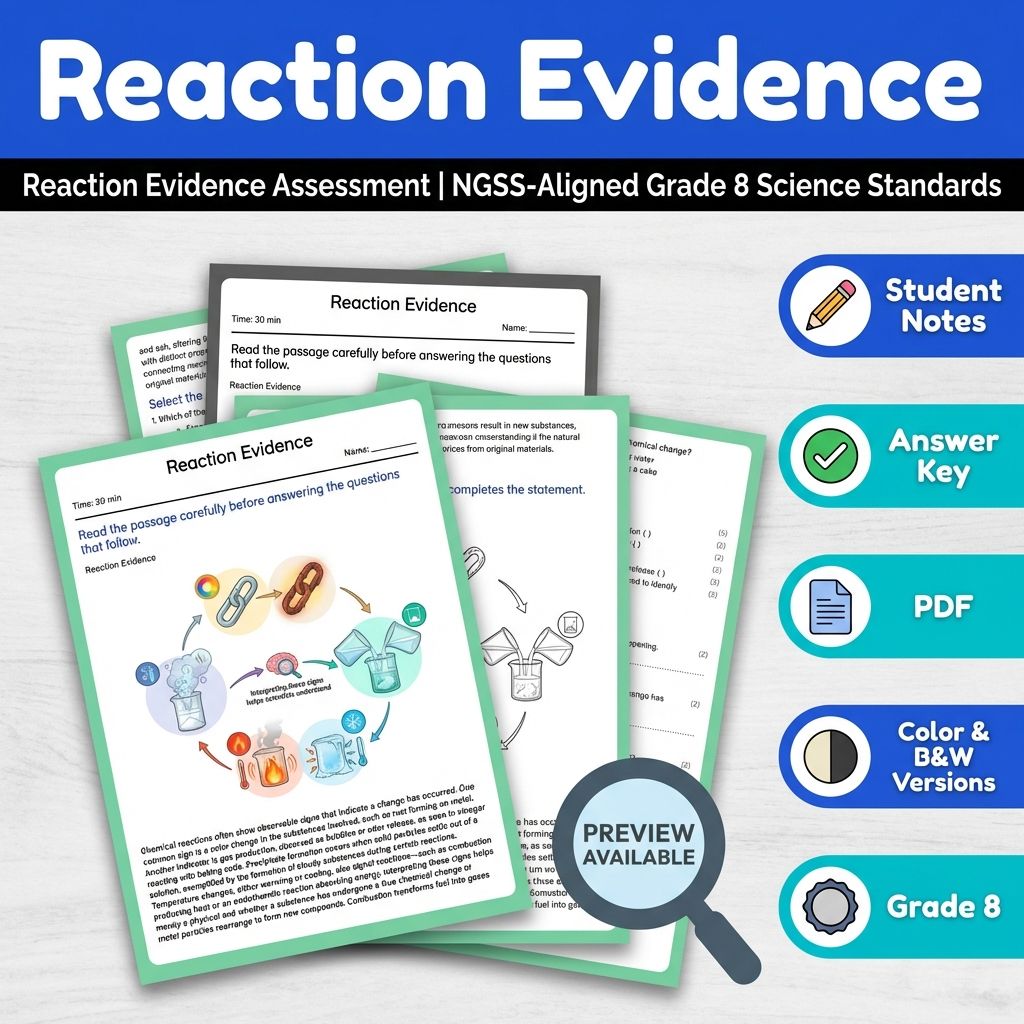 Grade 8 Science Full Year Bundle | NGSS Assessment Worksheets & Resources — included worksheet 11