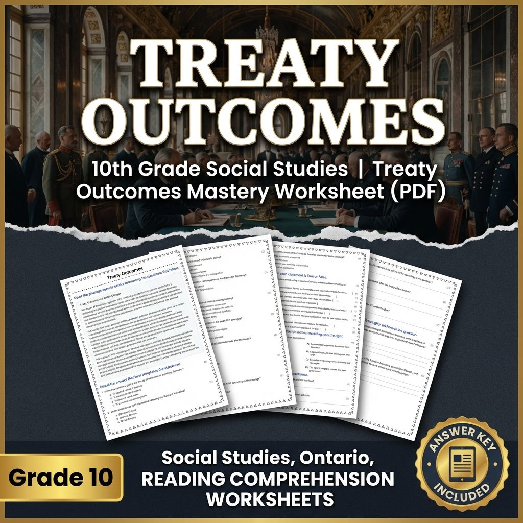 10th Grade Social Studies | Treaty Outcomes Mastery Worksheet (PDF)