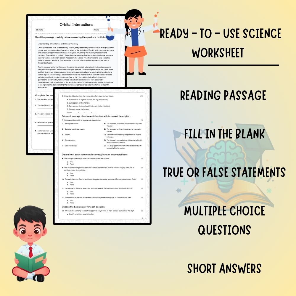 Grade 9 Science worksheet worksheet — Grade 9 Science | Orbital Interactions Worksheet (Ontario Standard) – PDF — page 2