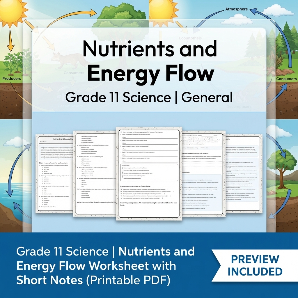 Grade 11 Science Modeling and Evidence Full-Year Bundle: General Framework — included worksheet 10
