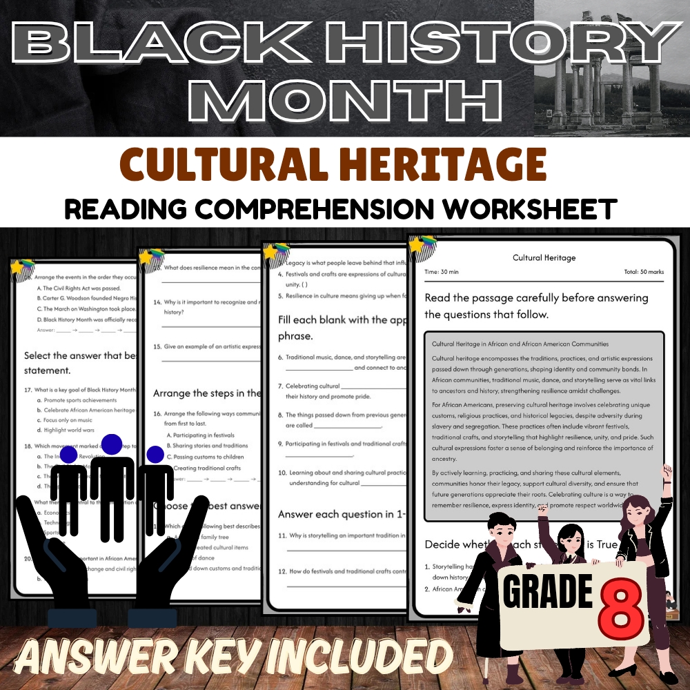 Grade 8 Black History Month Worksheet Collection (Answer Key Included) — included worksheet 2