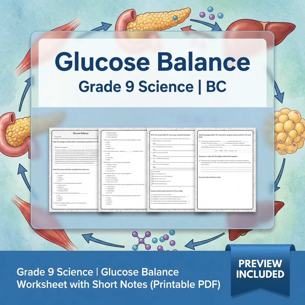 Grade 9 Science Full Year Bundle | BC Framework Students Practice — included worksheet 10