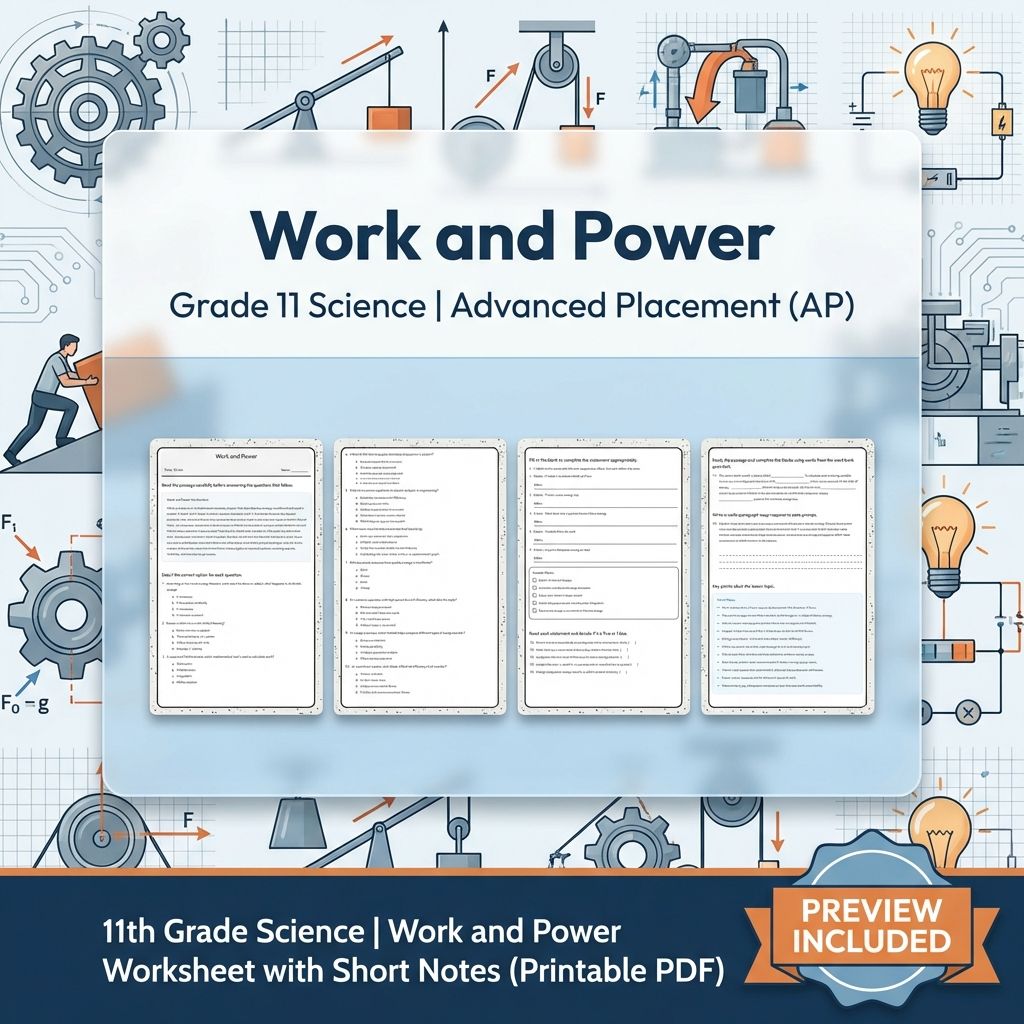 Grade 11 Physics Unit Worksheet Pack | Kinematics, Forces & Energy (Collection) — included worksheet 3