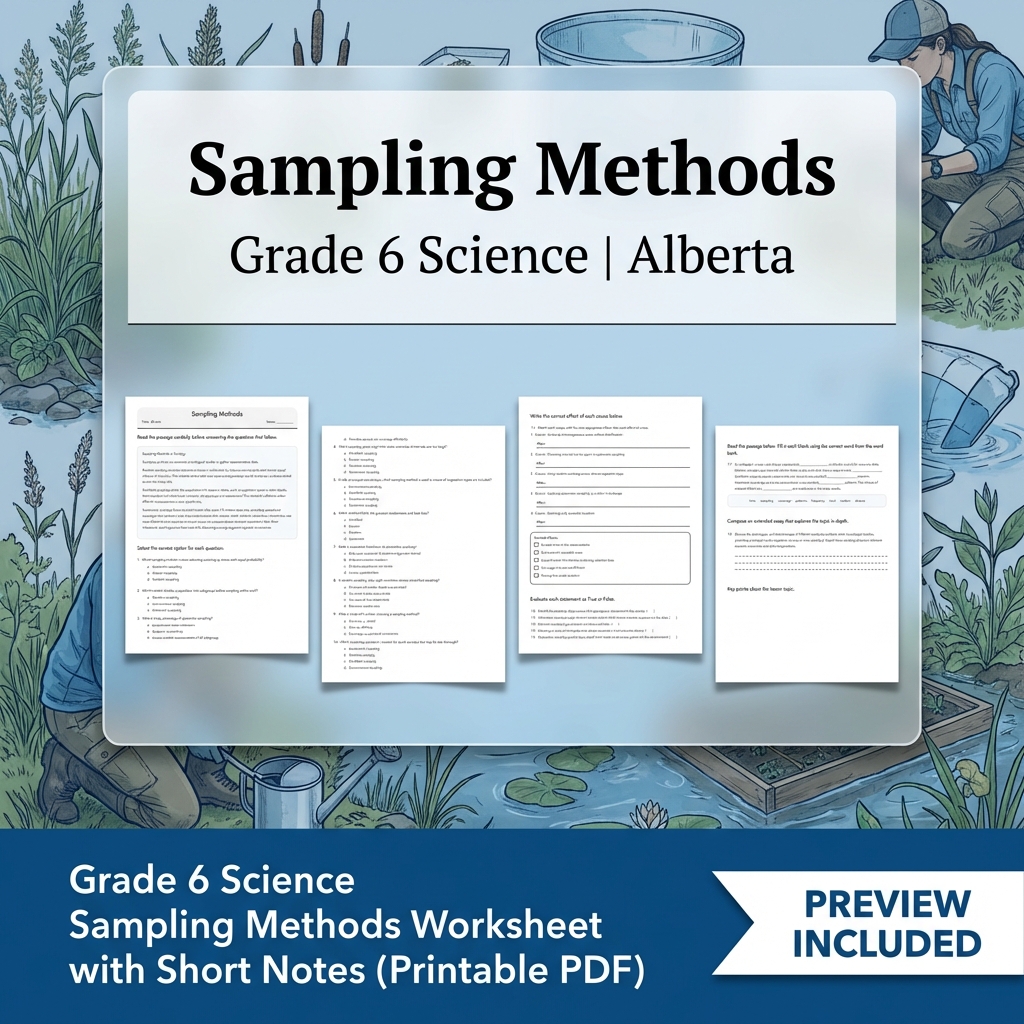 Grade 6 Science Alberta | 60-Worksheet Comprehensive Science Bundle  — included worksheet 21