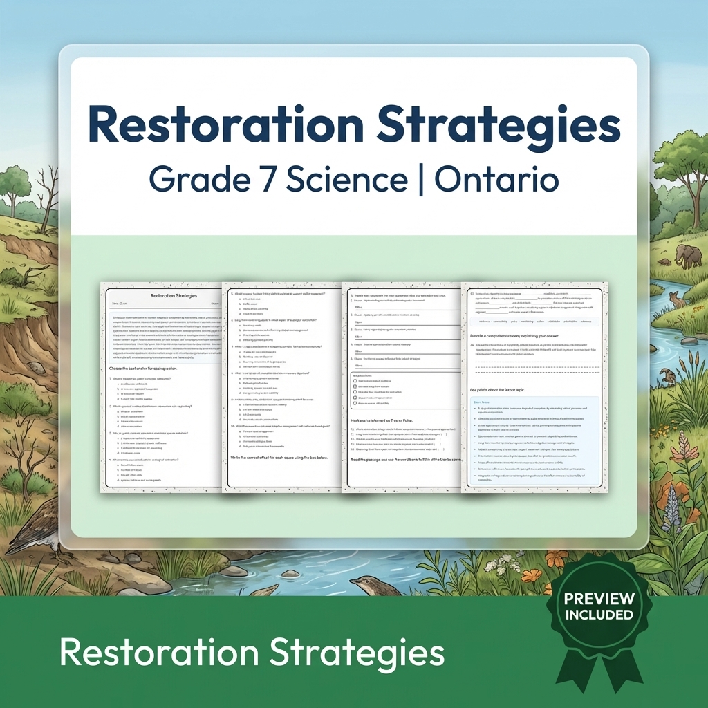 Grade 7 Science Lesson Bundle with Ontario Framework | Ecosystems & Biodiversity — included worksheet 2