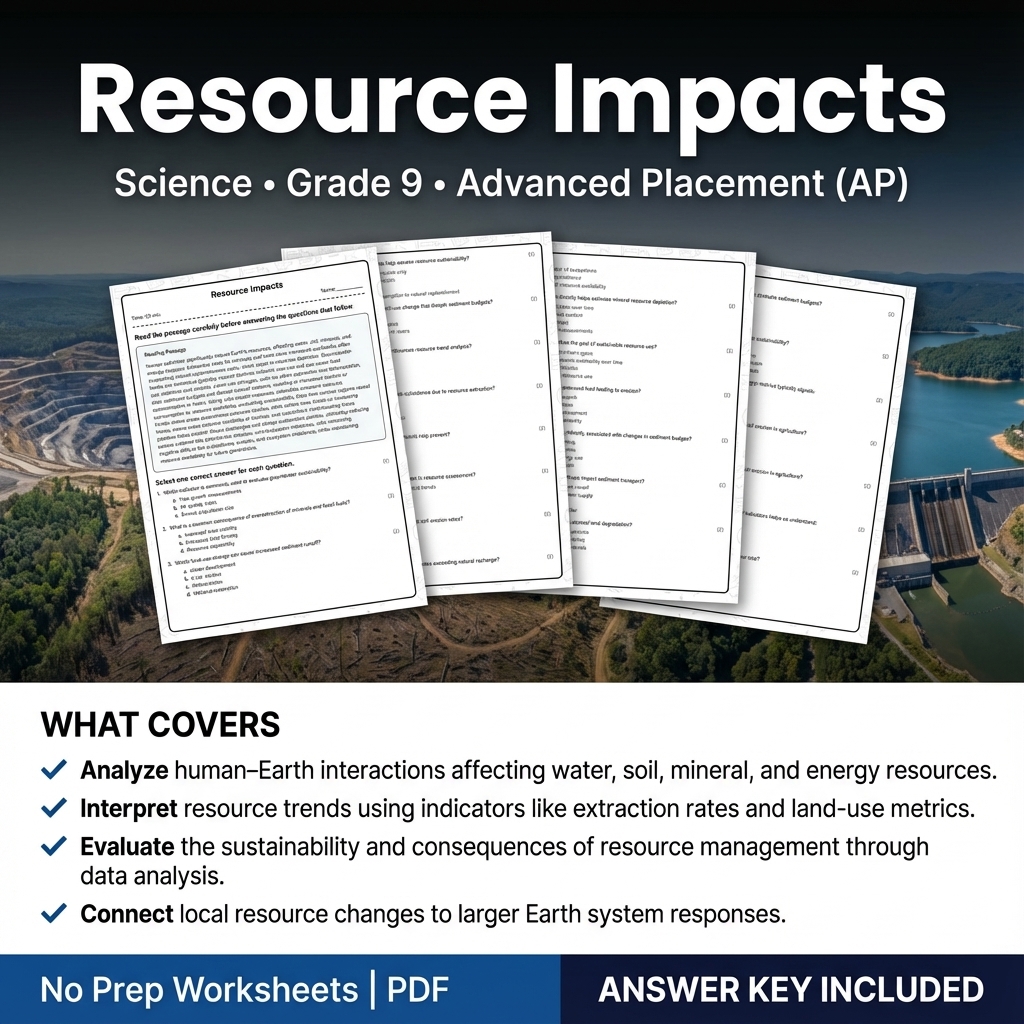 Grade 9 Science Worksheets Bundle | Physics, Earth Science & Biology  — included worksheet 10