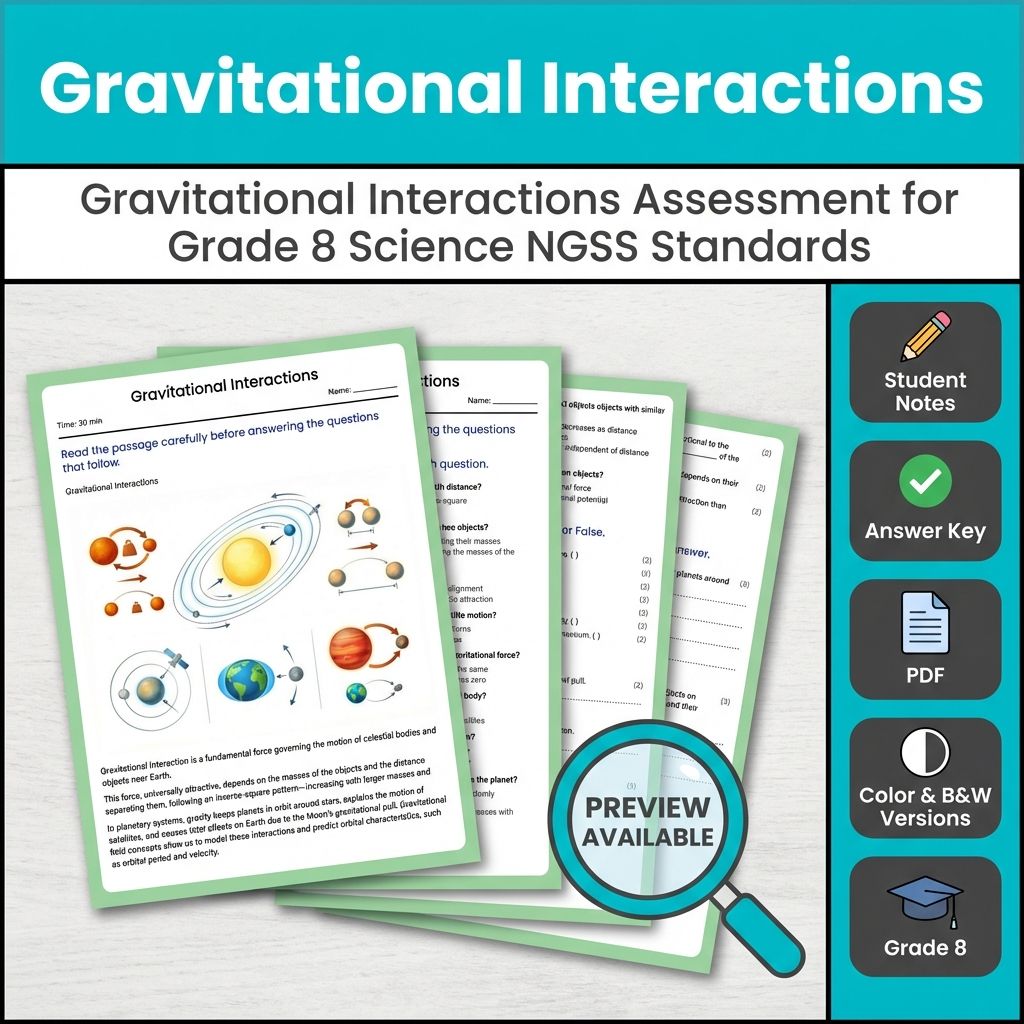 Grade 8 Science Mini Bundle | Forces and Interactions NGSS-Aligned Unit — included worksheet 2