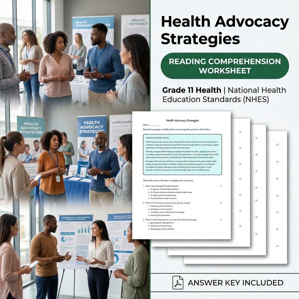 Grade 11 Health | Advocacy for Health Unit Bundle – NHES Standards Aligned — included worksheet 1
