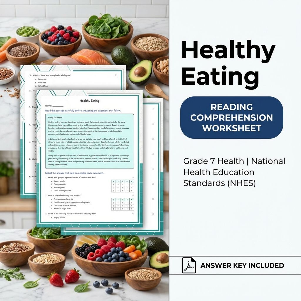 Grade 7 Health Curriculum Bundle | Body Systems, Digital Literacy & Wellness Worksheets — included worksheet 9