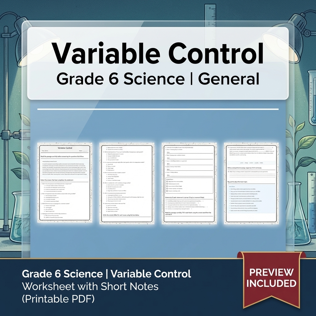 Grade 6 Science Lesson Group | Comprehensive Worksheets & Activities — included worksheet 3