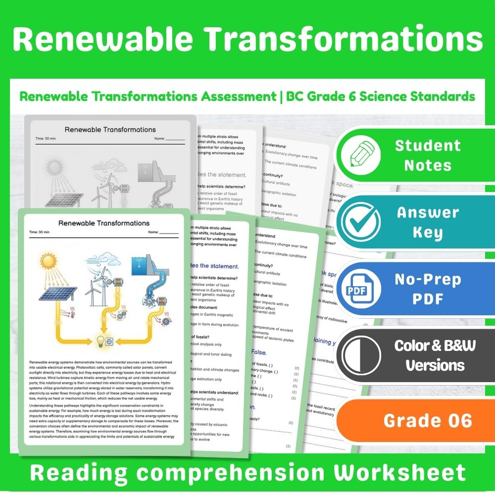 Grade 6 Science Assessment | Wave Interactions & Light Physics Mini Bundle — included worksheet 1