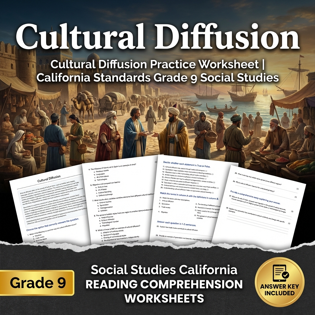 Cultural Diffusion Practice | California Standards Grade 9 Social Studies