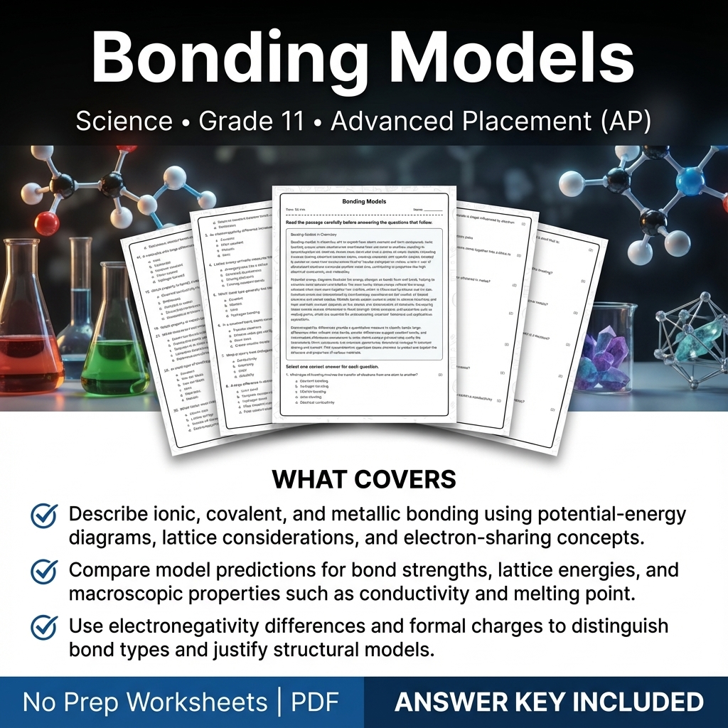 Grade 11 Science Worksheet Bundle | Earth's Systems, Chemistry & Physics — included worksheet 12