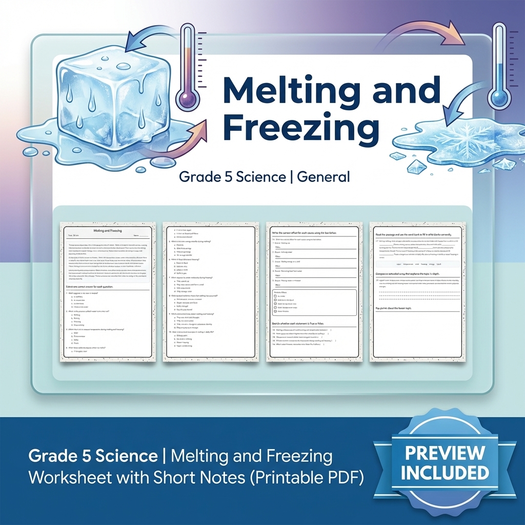 Grade 5 Science Lesson Bundle | Energy, Matter, Motion, and Electricity — included worksheet 1