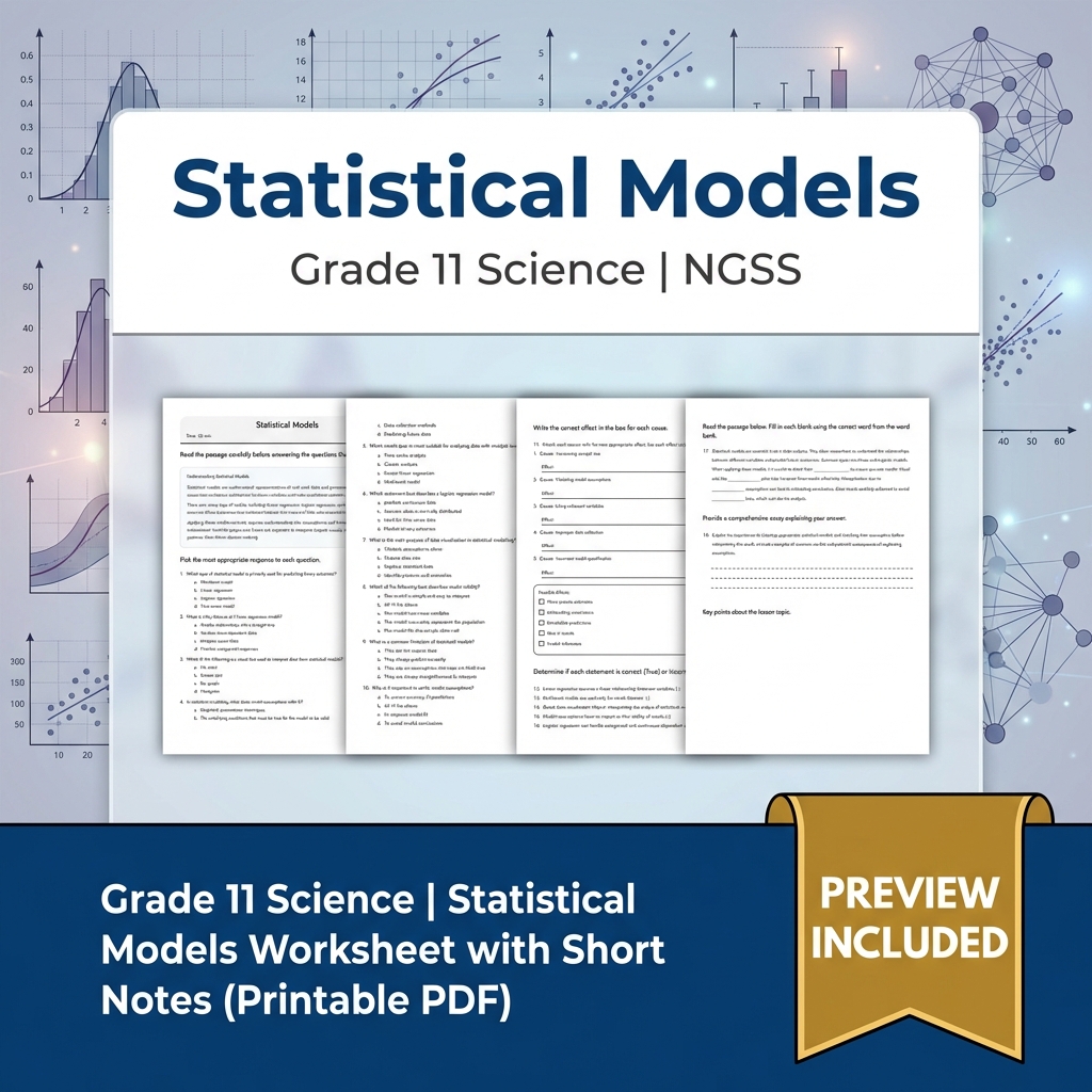 Grade 11 Science NGSS Worksheet Bundle – Ecosystem, Genetics & Physics Topics — included worksheet 12