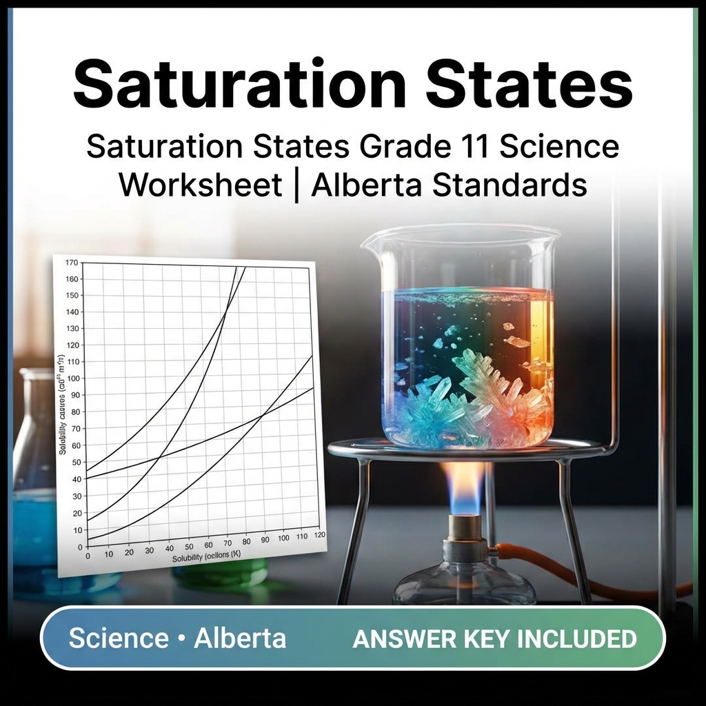 Saturation States Grade 11 Science Worksheet | Alberta Standards