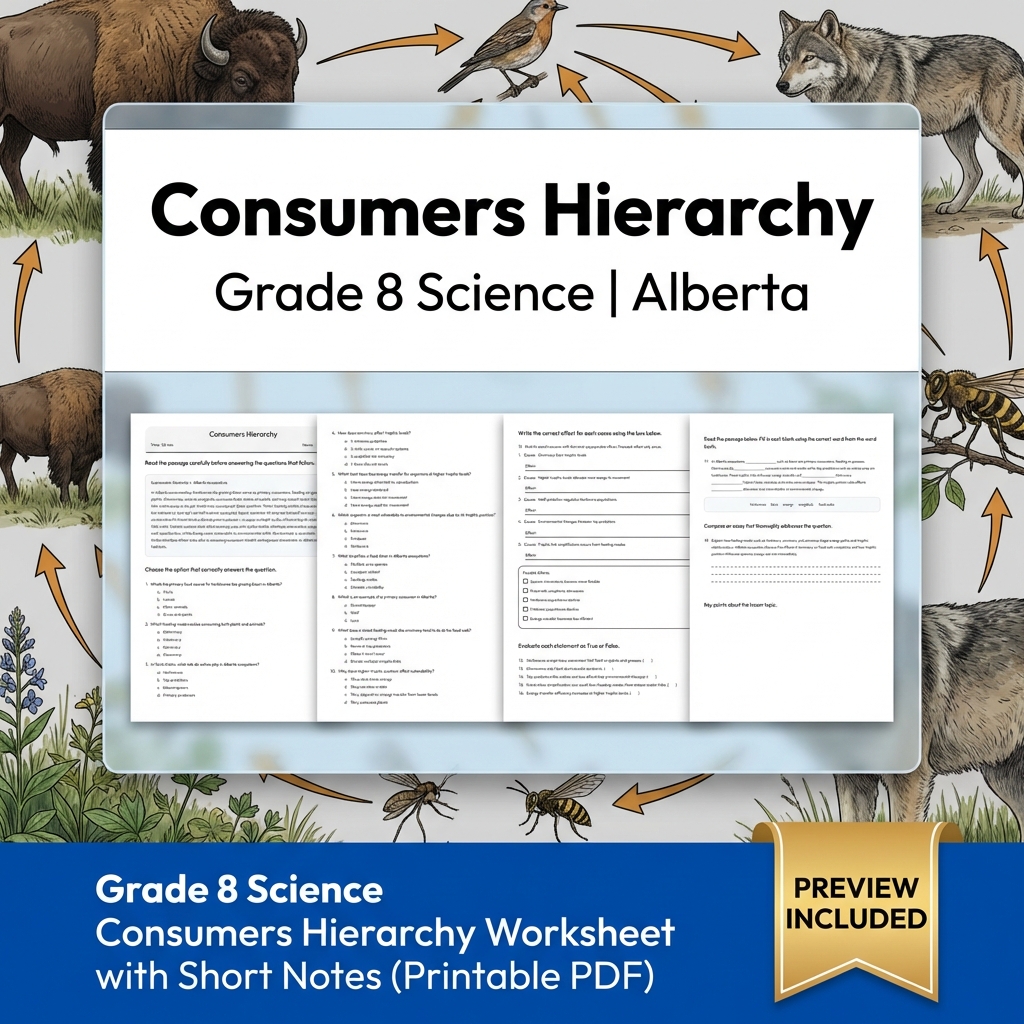 Grade 8 Science | Interactions & Ecosystems UNIT Worksheet Bundle  — included worksheet 4